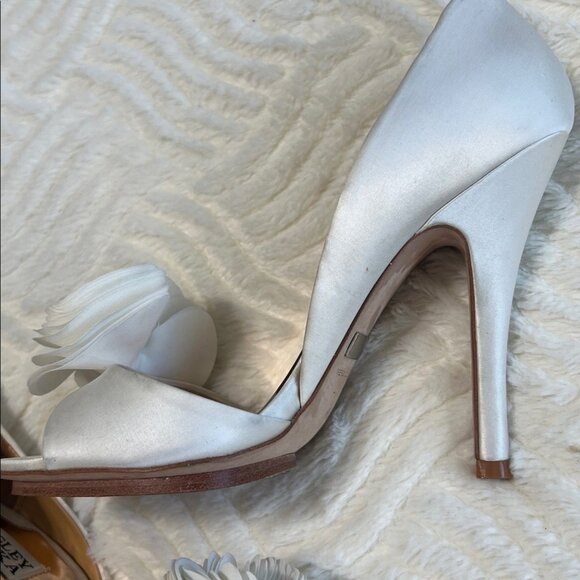 Badgley Mischka “Blossom” Satin Rosette D’Orsay Pumps - Picture 9 of 11